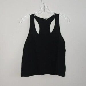 Black Boxy Tank Top Sleeveless Blouse Shirt
